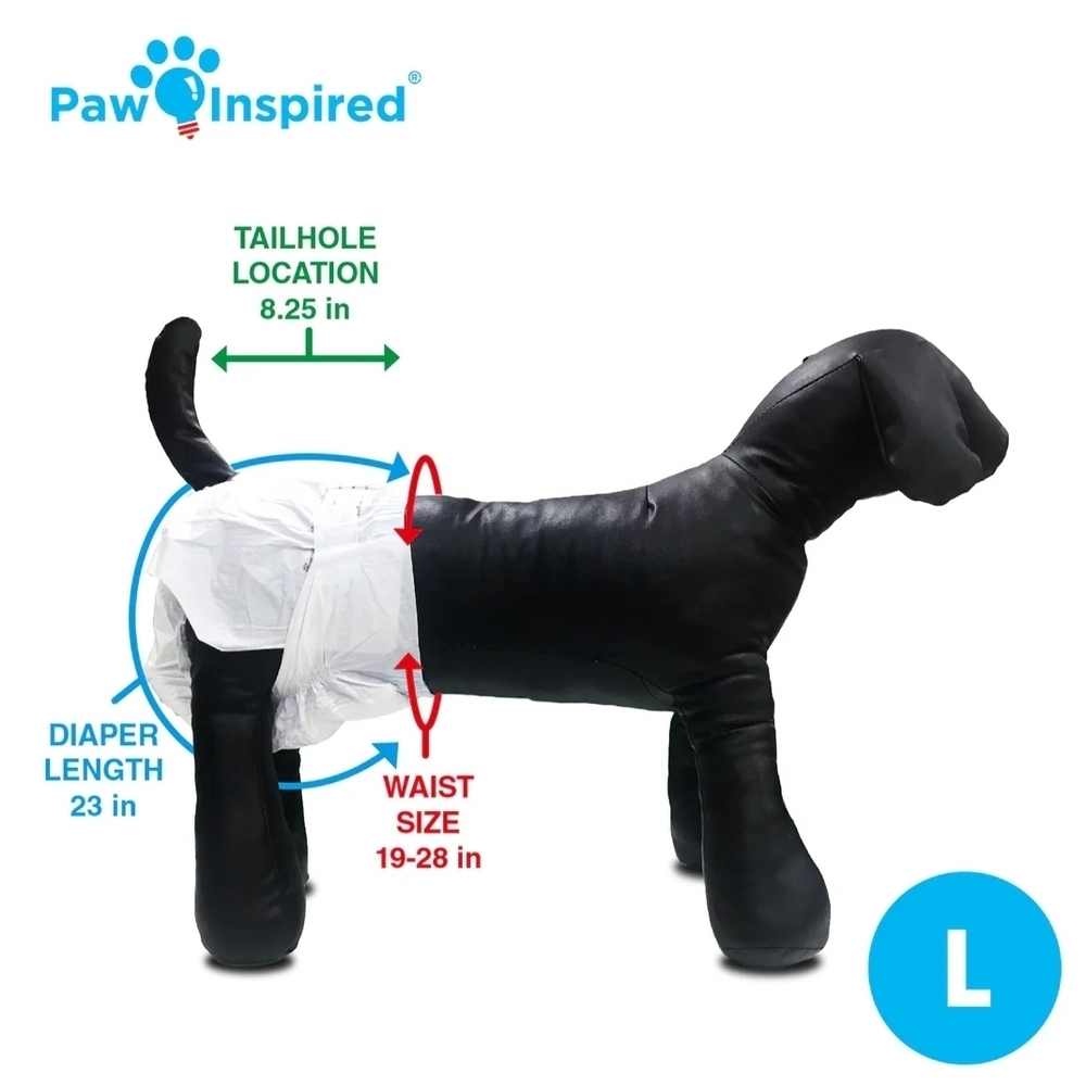 Paw Inspired NIP Dog Super Absorbent Disposable Diapers Size Large- 20ct - Picture 6 of 8